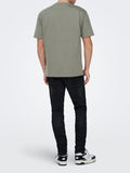 Only e Sons T-shirt Uomo 22022532 Castor Gray Darkest Spruce - Verde
