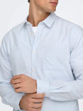 Only e Sons Camicia Classica Alvaro Uomo 22023977 - Celeste