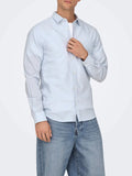 Only e Sons Camicia Classica Alvaro Uomo 22023977 - Celeste
