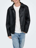 Only e Sons Giubbino di Pelle Uomo 22034713 Black - Nero