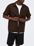 Only e Sons Camicia Casual Uomo 22036242 Coffee Bean - Marrone