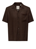 Only e Sons Camicia Casual Uomo 22036242 Coffee Bean - Marrone