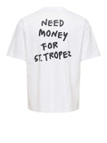 Only e Sons T-shirt Uomo 22038283 Bright White Need Money For st - Bianco