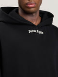 Palm Angels Felpa Cappuccio Uomo PMBB036S26FLE001 Black White - Nero
