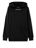 Palm Angels Felpa Cappuccio Uomo PMBB036S26FLE001 Black White - Nero