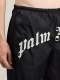 Palm Angels Shorts Mare Uomo PMFD018S26FAB001 Black Off White - Bianco
