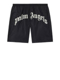 Palm Angels Shorts Mare Uomo PMFD018S26FAB001 Black Off White - Bianco