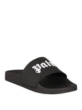 Palm Angels Ciabatte Big Logo Uomo PMIC018S26MAT003 Black White - Nero