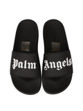 Palm Angels Ciabatte Big Logo Uomo PMIC018S26MAT003 Black White - Nero
