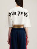 Palm Angels T-shirt Donna PWAA054S26JER002 Off White Black - Bianco