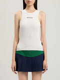 Palm Angels Canotta Donna PWAC024S26JER001 Off White Black - Bianco