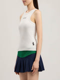 Palm Angels Canotta Donna PWAC024S26JER001 Off White Black - Bianco