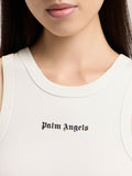 Palm Angels Canotta Donna PWAC024S26JER001 Off White Black - Bianco