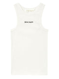 Palm Angels Canotta Donna PWAC024S26JER001 Off White Black - Bianco