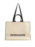 Patrizia Pepe Borsa Shopper Donna 2B0175K264 Wooly White/black - Bianco