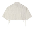 Patrizia Pepe Camicia Casual Camicia Cropped Donna 2C1714A766 Whitecommunionstripe - Beige