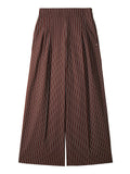 Patrizia Pepe Pantalone Palazzo Donna 2P1783A552 Wood Brown Stripes - Marrone