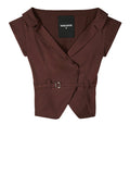 Patrizia Pepe Gilet Donna 2S1549A573 Wood Brown - Marrone