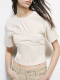 Patrizia Pepe T-shirt Donna 8M1803J387 Warm Ivory - Bianco
