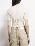Patrizia Pepe T-shirt Donna 8M1803J387 Warm Ivory - Bianco
