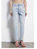 Patrizia Pepe Jeans Straight Donna 8P0788D141 Light Blue Strass - Denim