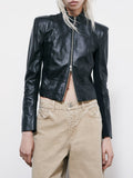 Patrizia Pepe Giubbino di Pelle Donna CO0001L1HZ - Nero