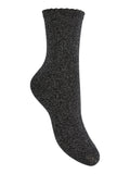 Pieces Calzini Donna 17078534 Black Silver Lurex - Argento