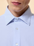 Rrd Camicia Classica Camicia Oxford Jacquard Uomo 26253 - Celeste