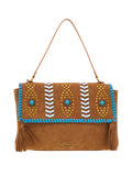 Rue Madam Borsa a Tracolla Donna 1535 Cuoio Suede - Marrone