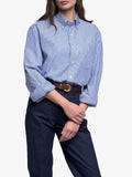 Sebago Camicia Casual Donna 751272W Royal BluE-White - Celeste