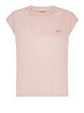 Sun68 T-shirt Bianco Donna T36247 Porcelain Rose - Rosa