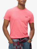 Superdry T-shirt Essential Logo Uomo M1011245 Punch Pink Marl - Rosa
