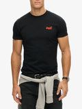 Superdry T-shirt Essential Logo Uomo M1011245 Black/hazard Orange - Nero