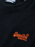 Superdry T-shirt Essential Logo Uomo M1011245 Black/hazard Orange - Nero