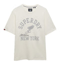 Superdry T-shirt Ath Ess Uomo M1012364 Desert Bone Off White - Bianco