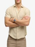 Superdry Camicia Casual Riviera Uomo M4011104 Tan Chambray - Beige
