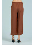 Take Two Pantalone Palazzo Cropped Donna DK03021 Mocha - Marrone