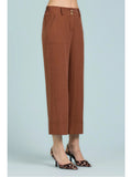 Take Two Pantalone Palazzo Cropped Donna DK03021 Mocha - Marrone