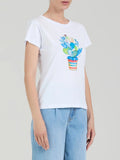 Take Two T-shirt Cuori Cactus Donna DK03904 - Bianco