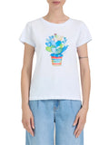 Take Two T-shirt Cuori Cactus Donna DK03904 - Bianco