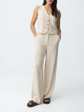 Tiffosi Pantalone Palazzo Anitta Donna 10064607 - Beige