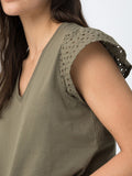 Tiffosi T-shirt Graciosa Donna 10064849 Patina Green - Verde