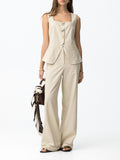 Tiffosi Pantalone Palazzo Namibia Donna 10066092 - Beige