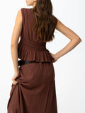 Tiffosi Top Camponesa Donna 10066365 Chocolate Brown - Marrone