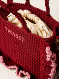 Twin Set Borsa a Tracolla Donna 261TD8291 Bic.indian Red/cashmere Rose - Rosso