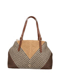 Twin Set Borsa Shopper Donna 261TD8500 Multicolor Straw - Marrone