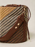 Twin Set Borsa a Secchiello Donna 261TD8502 Multicolor Straw - Marrone