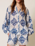 Twin Set Camicia Fantasia Donna 261TP213E - Blu