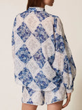 Twin Set Camicia Fantasia Donna 261TP213E - Blu