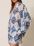 Twin Set Camicia Fantasia Donna 261TP213E - Blu